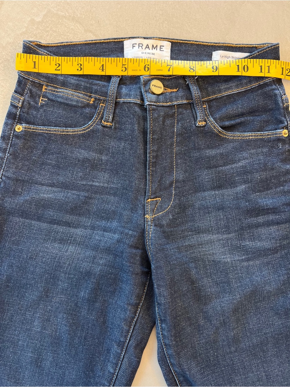 FRAME Le High Skinny High Waist Jeans - Dark Indigo size 24 - Picture 11 of 14